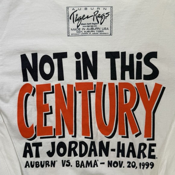 Vintage 1999 Auburn Tigers Y2K Iron Bowl Shirt L/S Tiger Rags vs Alabama Sz S - Picture 8 of 8